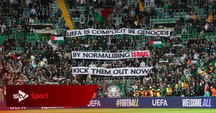 Green Brigade target UEFA over Israel with 'complicit in genocide' banner during Celtic v Braga match