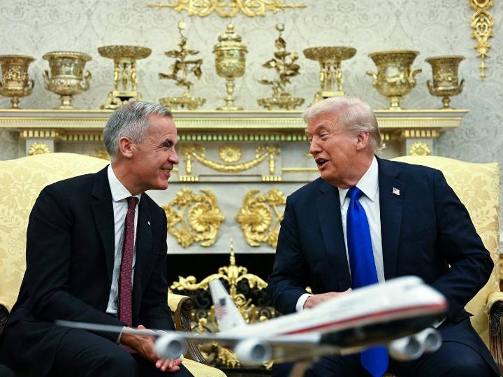 Donald Trump takes charge in meeting with Mark Carney