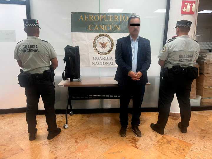 Guardia Nacional detiene a pasajero en Cancún que pretendía volar a Cuba con cocaína oculta en su equipaje