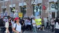 Decenas de activistas en San José protestan en conta de la guerra en Gaza