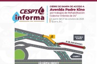 Cierra rampa de acceso a Av. Padre Kino por obras del Colector Oriente