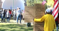 Large crowd gathers for Twin Falls No Kings rally