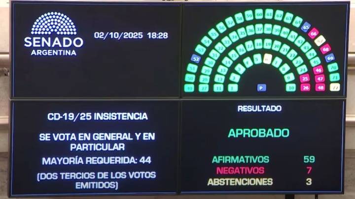 Senado rechazó los vetos y reinstaló las ley de emergencia pediátrica y universidades