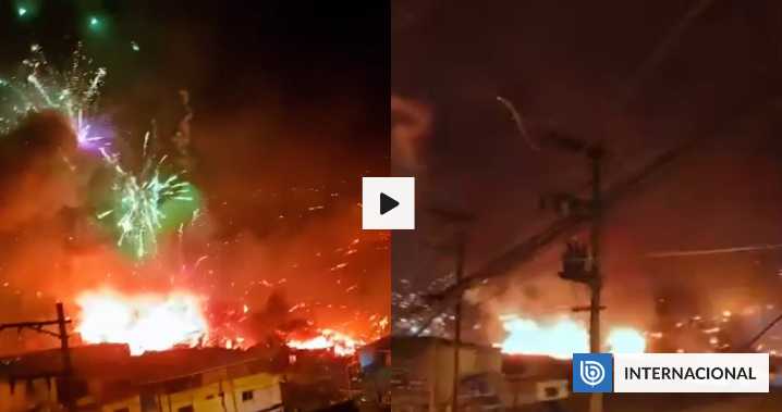Gran incendio en Perú afecta a cerca de 100 viviendas: habría almacenes clandestinos de pirotecnia
