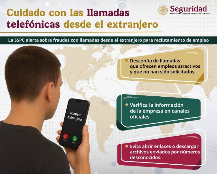 SSPC alerta: así puedes evitar fraudes por llamadas del extranjero con falsas ofertas de empleo