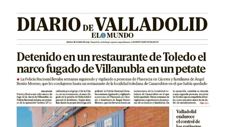 Portada de Diario de Valladolid del 2 de octubre de 2025