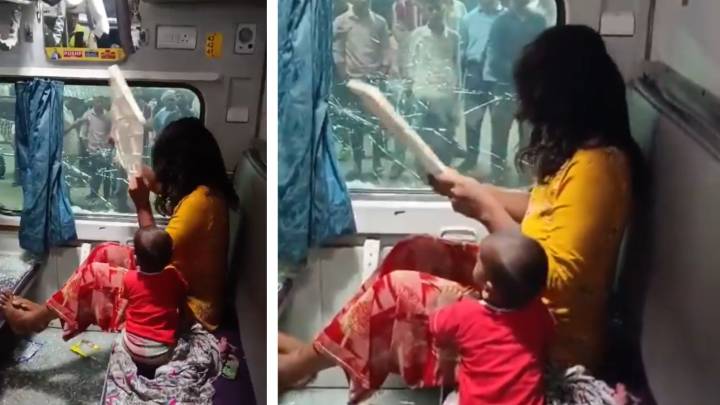 Woman Smashes AC Coach Window in Anger Over Purse Theft, slams police for inaction