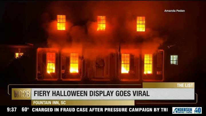 Fiery Halloween display goes viral