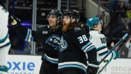 Schmaltz has three goals and an assist as Mammoth beat Sharks 6