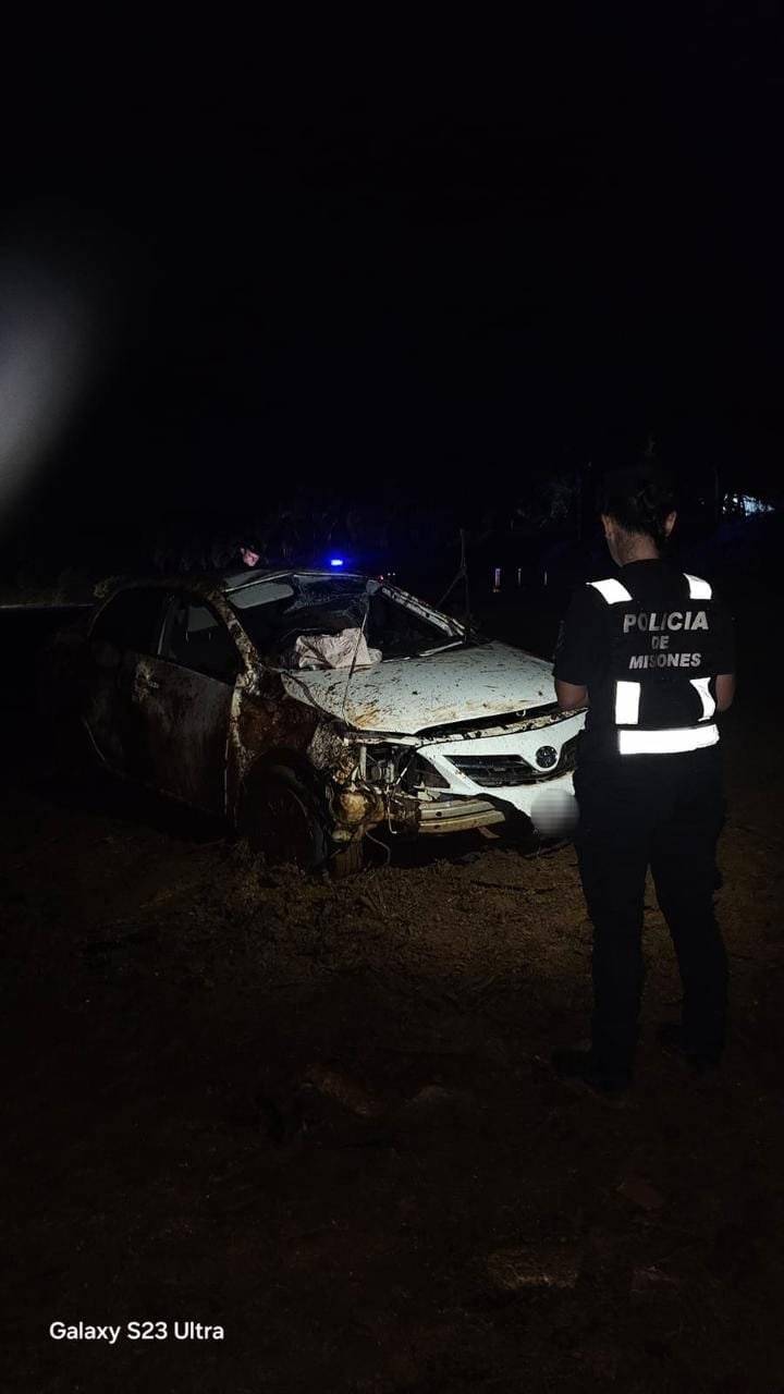 Despiste y vuelco en la Ruta Provincial 103: sin lesionados