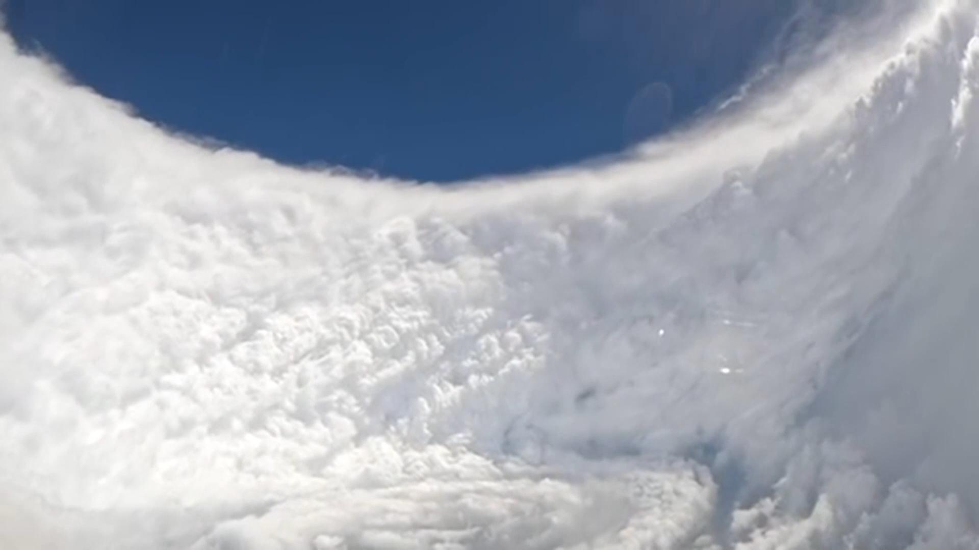 US Air Force provides views from inside Hurricane Melissa