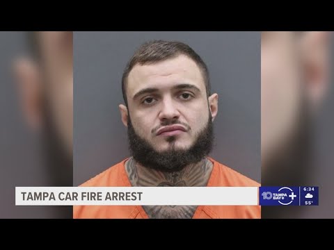 Man arrested in connection to car fire that shut down road in downtown Tampa