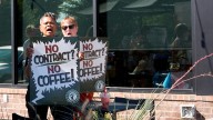Supporters of Starbucks workers gathered at OKC store over contract