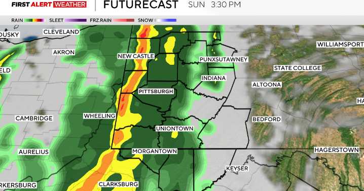 Heavy winds, thunderstorms possible in the Pittsburgh area on Sunday
