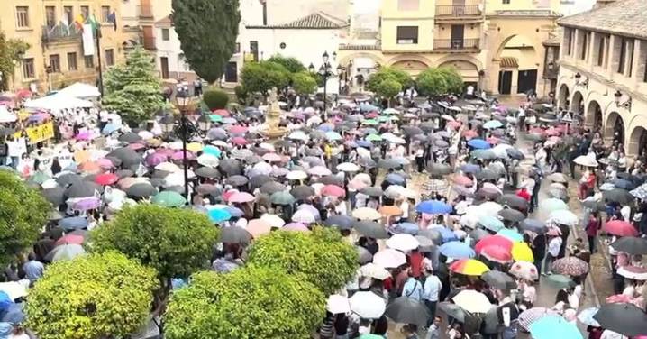 Miles de personas recorrieron las calles de Mengíbar para decir 'Stop' a la planta de biometano