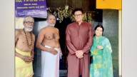 Anil Kumble, his wife visit Shivanasamudra Temple
