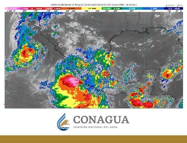 Las tormentas tropicales Raymond y Priscilla ocasionarán lluvias de fuertes a torrenciales en seis entidades de México