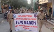 Hyderabad Police Conduct Flag March Ahead of Jubilee Hills By