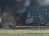 Cinco muertos tras brutal choque e incendio de dos camiones y tres autos en la Panamericana, a la altura de Campana