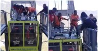 (VIDEO) Rescate en las alturas: Turistas quedan atrapados en teleférico de las Grutas de García