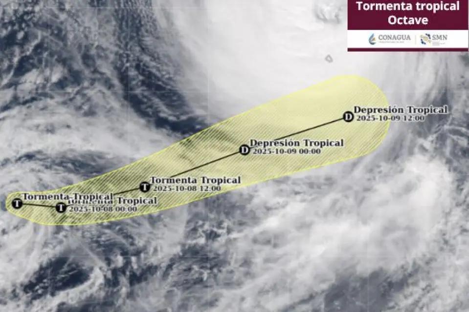 Tormenta Tropical Octave se debilita frente a Baja California
