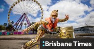 Catman: Japanese man walking across Australia in catsuit reaches Geelong
