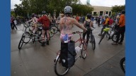 Naked bike riders demonstrate against federal troops in 'quintessentially Portland' protest