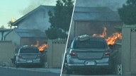 Un choque, un muro destrozado, un incendio y un arrestado cerca de Flamingo Road y Calle San Remo