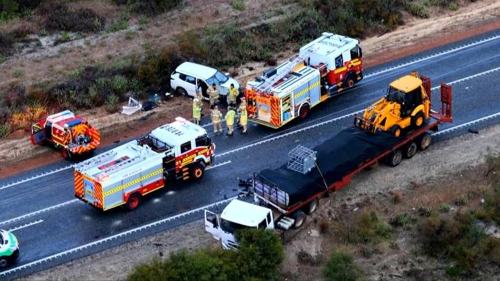 Indian Ocean Drive crash: Two men taken to hospital after accident involving truck in Wilbinga