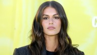 Kaia Gerber just reinvented autumnal stripes in mini skirt and knee