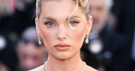 Elsa Hosk Made Teeny Shorts & Controversial Heeled Thong Shoes Fall