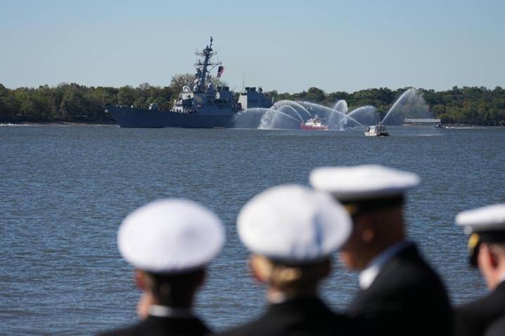 Ship parade in Philadelphia kicks off events celebrating 250 years of the US Navy and Marine Corps