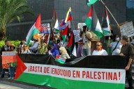 Protestan frente a sede de la ONU en Caracas en solidaridad con Palestina