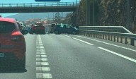 Accidente en la TF-1: un coche choca contra el guardarraíl