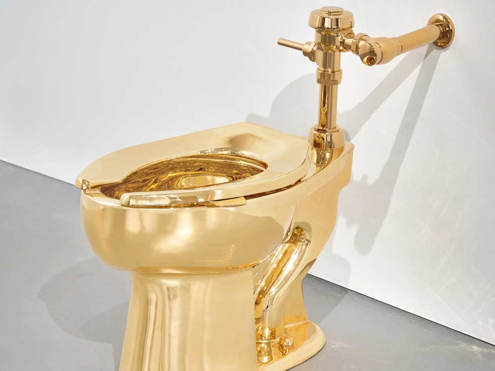 Solid gold toilet is up for auction with a $10 million starting price