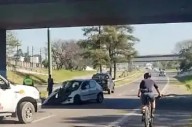 Violento choque en la ruta 9: un auto impactó contra una columna