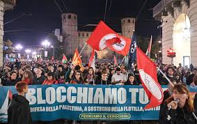 Miles de estudiantes paralizan las universidades de Italia en apoyo de la Flotilla para Gaza