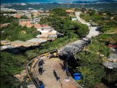 Construyen vialidad, muro de contención y embaulamiento de quebradas en La Vega