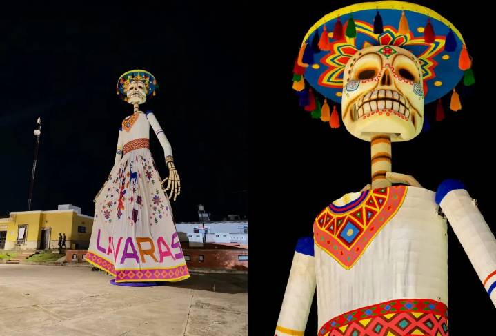 Las Varas sorprende con una catrina monumental de 18 metros en su Festival del Día de Muertos