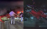 Helicóptero médico se estrella en plena autopista y deja tres personas heridas de gravedad