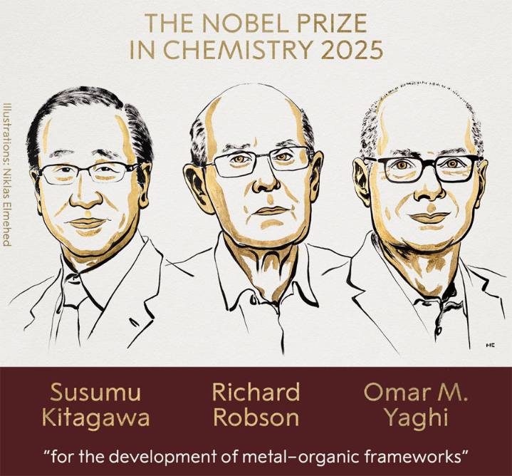 Nobel de Química es para tres científicos por el desarrollo de estructuras metal