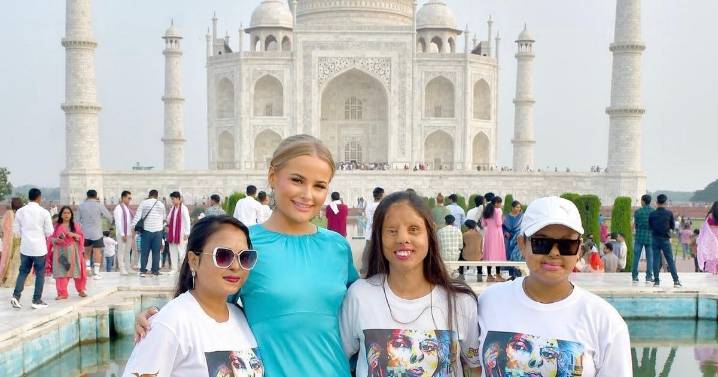 Scots Miss Great Britain Ava Morgan pays emotional visit to India to support acid attack survivors