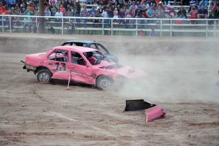 Thrills and crushed wheels at Burnet Demolition Derby