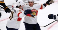 Marchand has 2 assists to help Panthers win 4-3 in his emotional return to Boston
