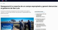 El escándalo por la cosecha de maíz robada en San Luis llegó a los medios nacionales