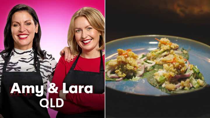MKR Recipes Episode 12: Amy and Lara’s Ceviche Betel Leaf with Pork Crackling and Peanut Relish