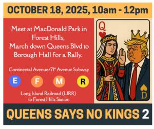 No Kings in Queens Rally