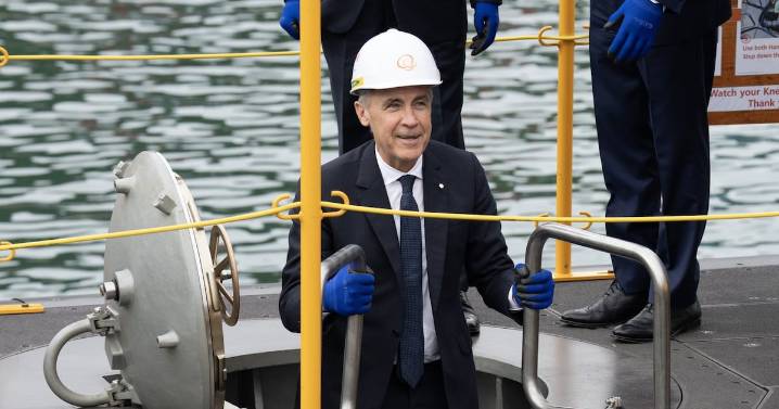 Mark Carney tours Korean shipyard vying to build submarine fleet