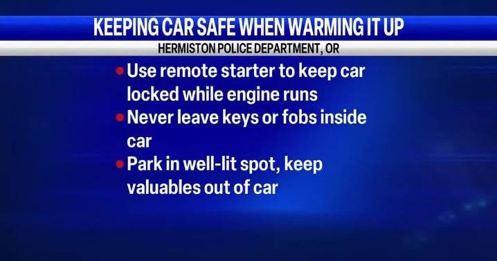 Hermiston police warn of car thefts as temperatures drop, offer tips to stay safe
