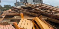 Crews start clean up of mountain of debris from collapsed North Carolina beach homes